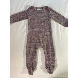 Hanna Kay Child Baby 9M Marled Purple Long Sleeve Footed Romper One Piece Snaps